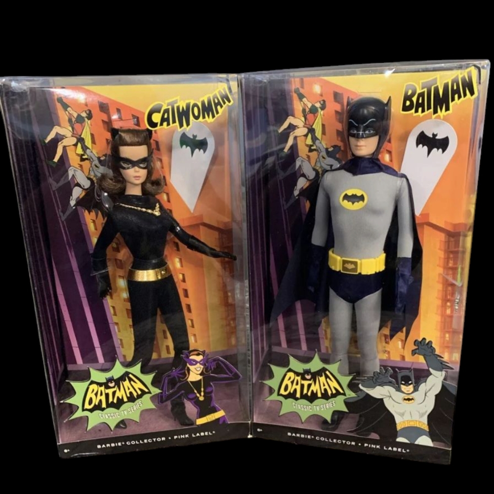 Barbie CATWOMAN and BATMAN Action FIGURES